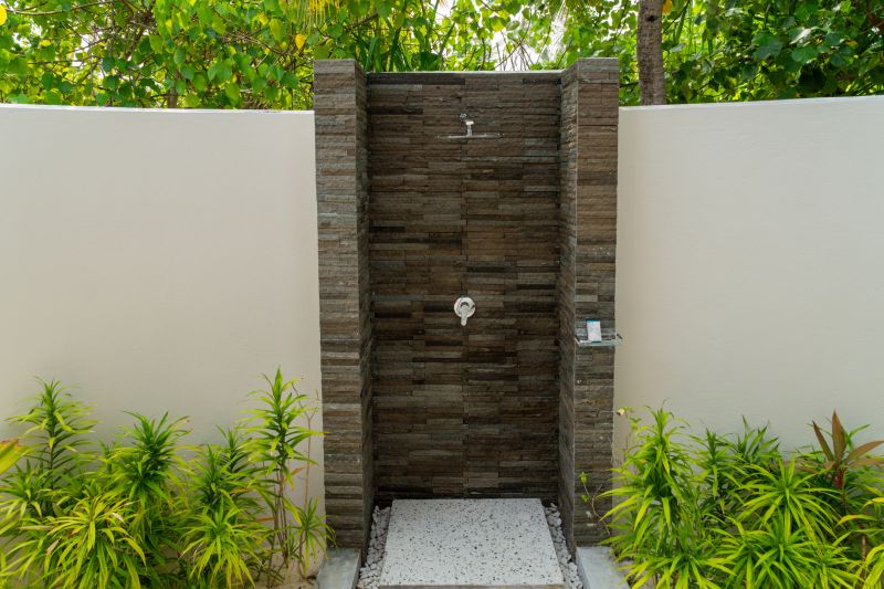 Shower with Natural Stone Finish
